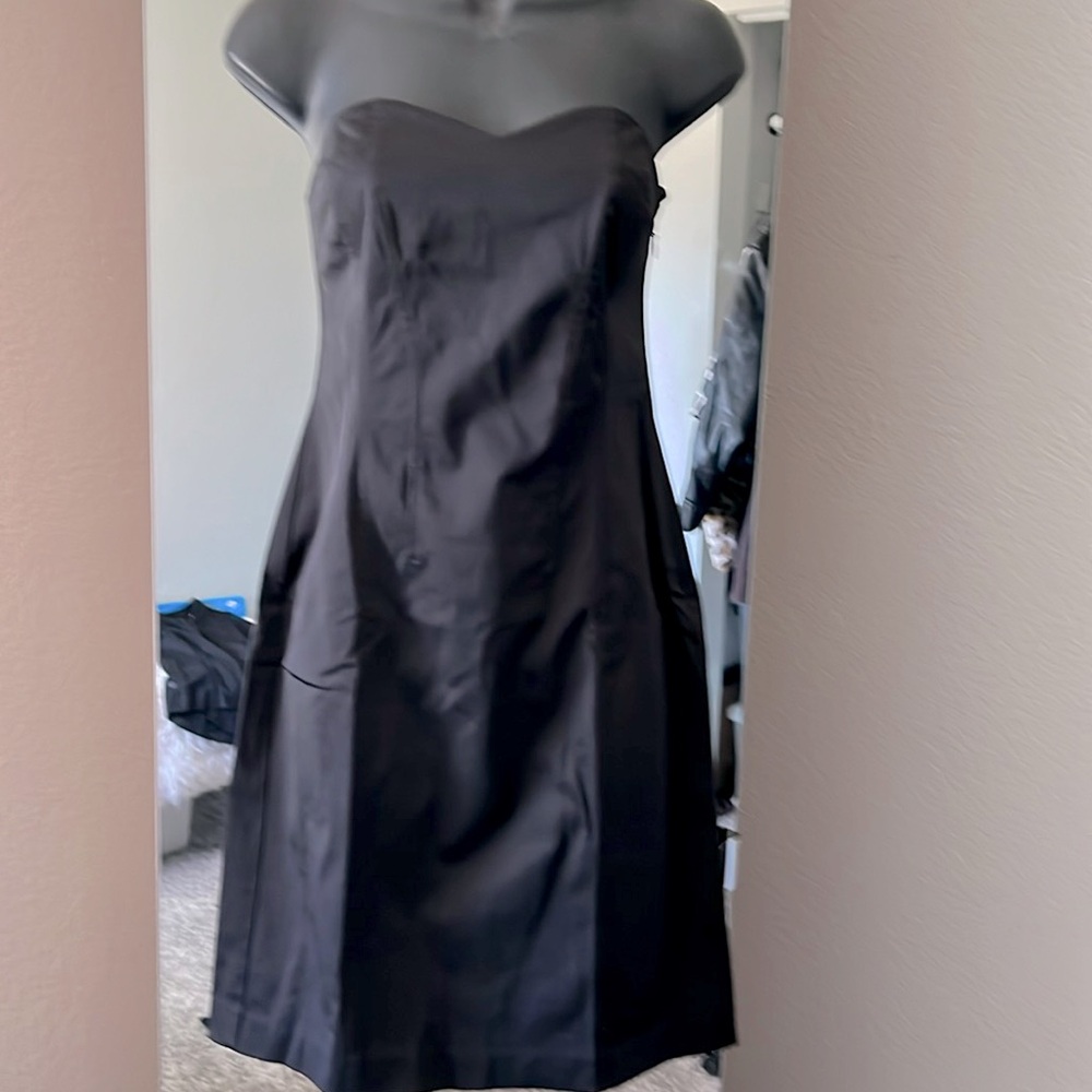 Black strapless dress by express